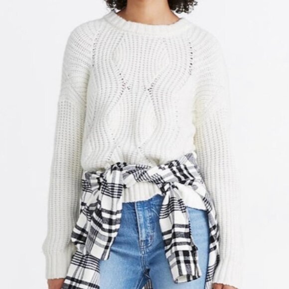 Nwt Madewell Everett Rib Play Ribbed Cable Knit Sweater Pullover 2X - Picture 5 of 11